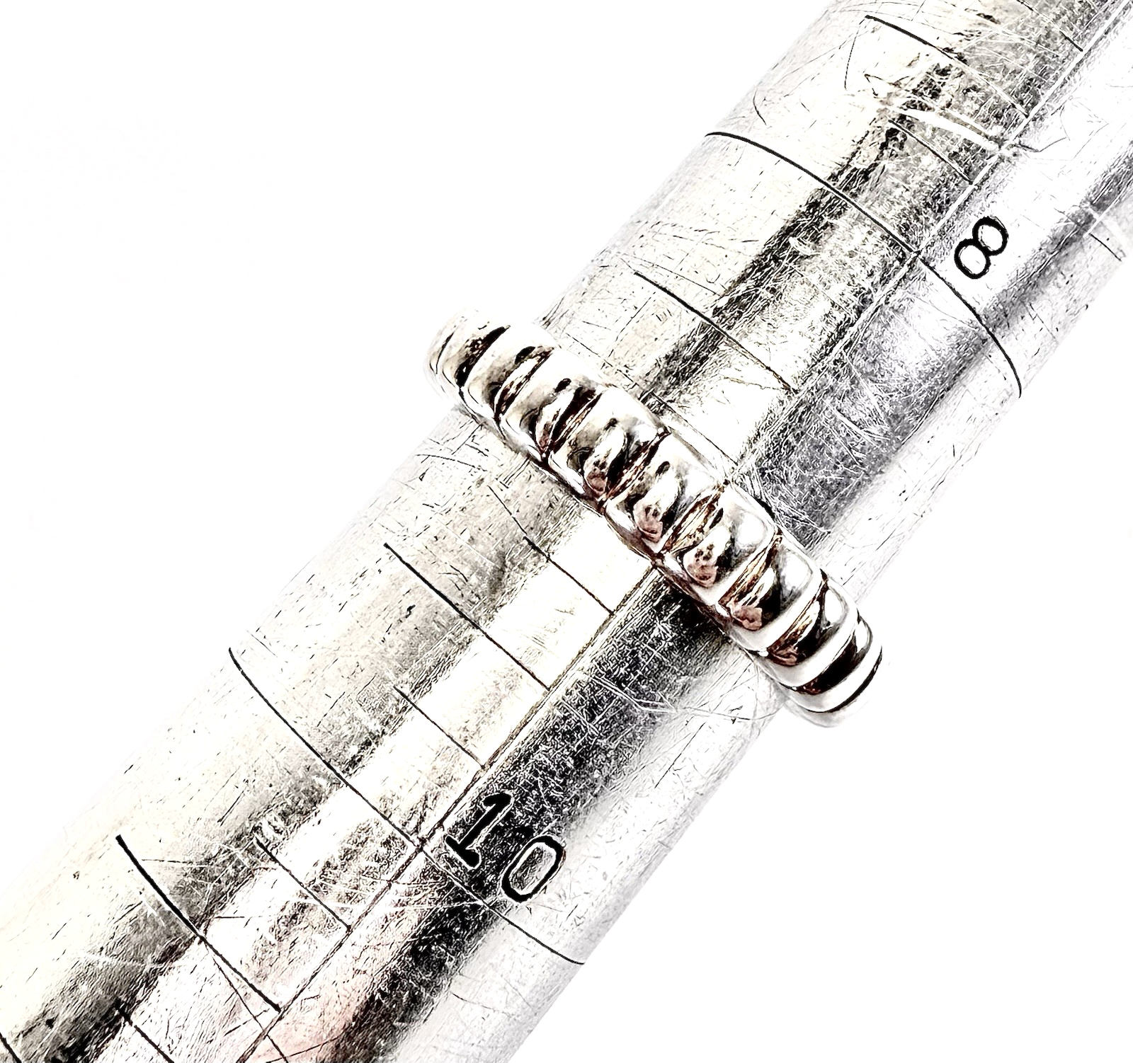 Sterling Silver 925 8.75 Ring Ribbed Band 11433 - Image 7