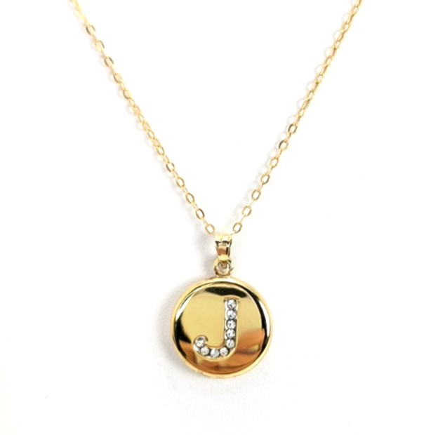 Sterling Silver 925 18" Necklace Reversible J CZ Pendant R414- FOX1219 - Image 3