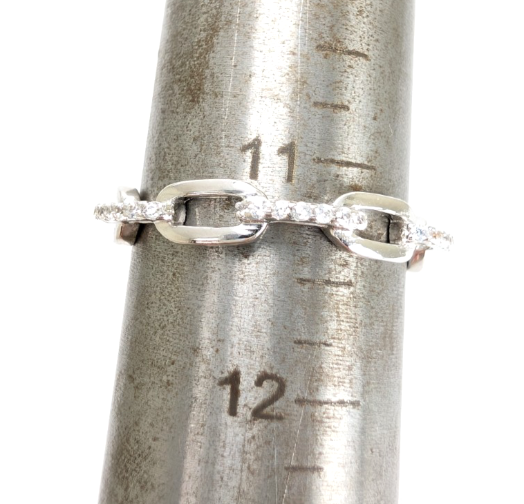 Sterling Silver 925 11 Ring Pave chain 13677 - Image 10