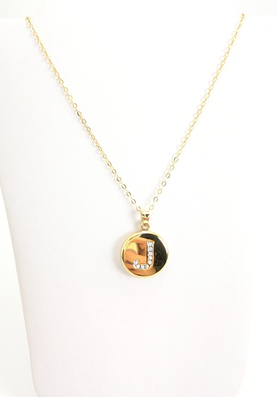 Sterling Silver 925 18" Necklace Reversible J CZ Pendant R414- FOX1219 - Image 6