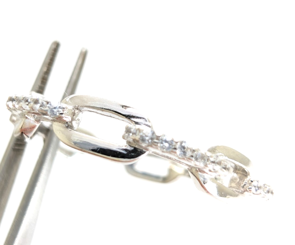 Sterling Silver 925 11 Ring Pave chain 13677 - Image 12