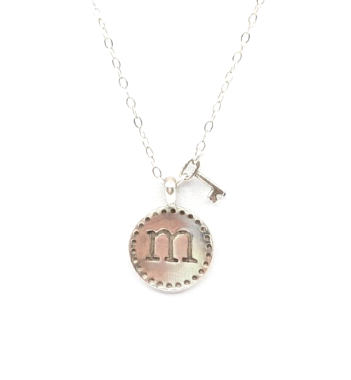 Sterling Silver 925 16" Necklace "m" Initial Pendant R521-11767 - Image 3