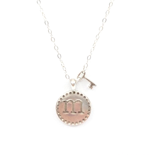 Sterling Silver 925 16" Necklace "m" Initial Pendant R521-11767 - Image 5