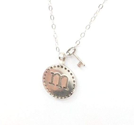 Sterling Silver 925 16" Necklace "m" Initial Pendant R521-11767 - Image 7