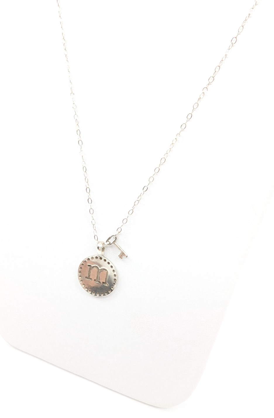 Sterling Silver 925 16" Necklace "m" Initial Pendant R521-11767 - Image 8