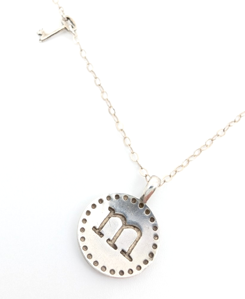 Sterling Silver 925 16" Necklace "m" Initial Pendant R521-11767 - Image 14