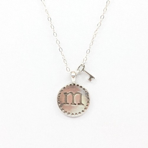 Sterling Silver 925 16" Necklace "m" Initial Pendant R521-11767 - Image 19