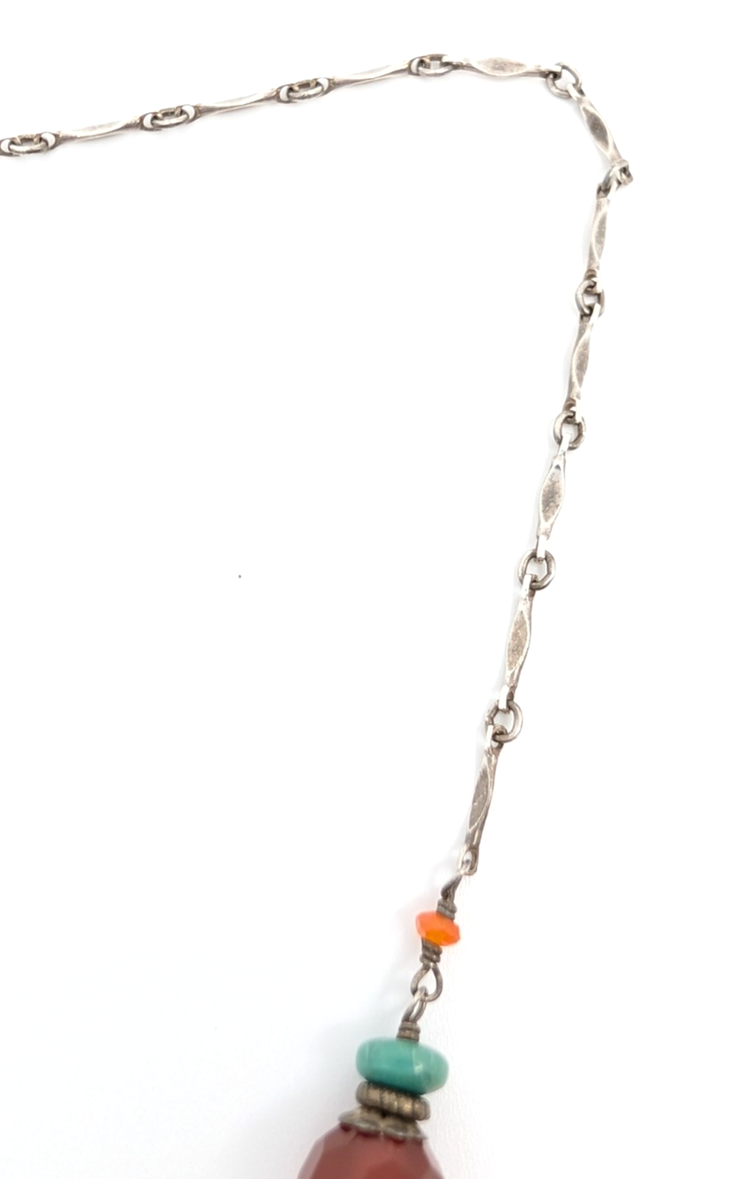 Sterling Silver 16" Necklace Turq Coral and Silver spacer Toggle R676-FOX1612 - Image 9