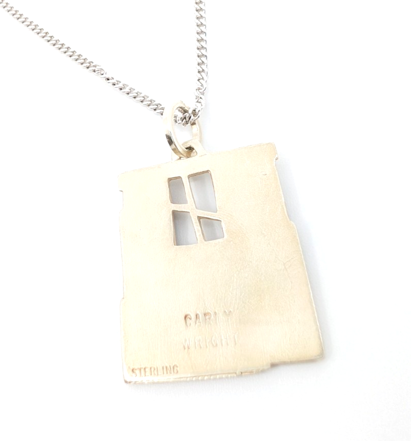 Sterling Silver 925 Necklace Wright Mosaic Charm 12222 - Image 6