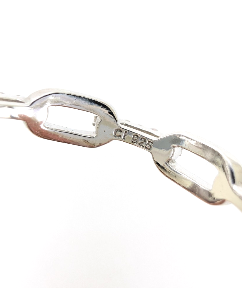 Sterling Silver 925 10 Ring Pave Chain 13675 - Image 16
