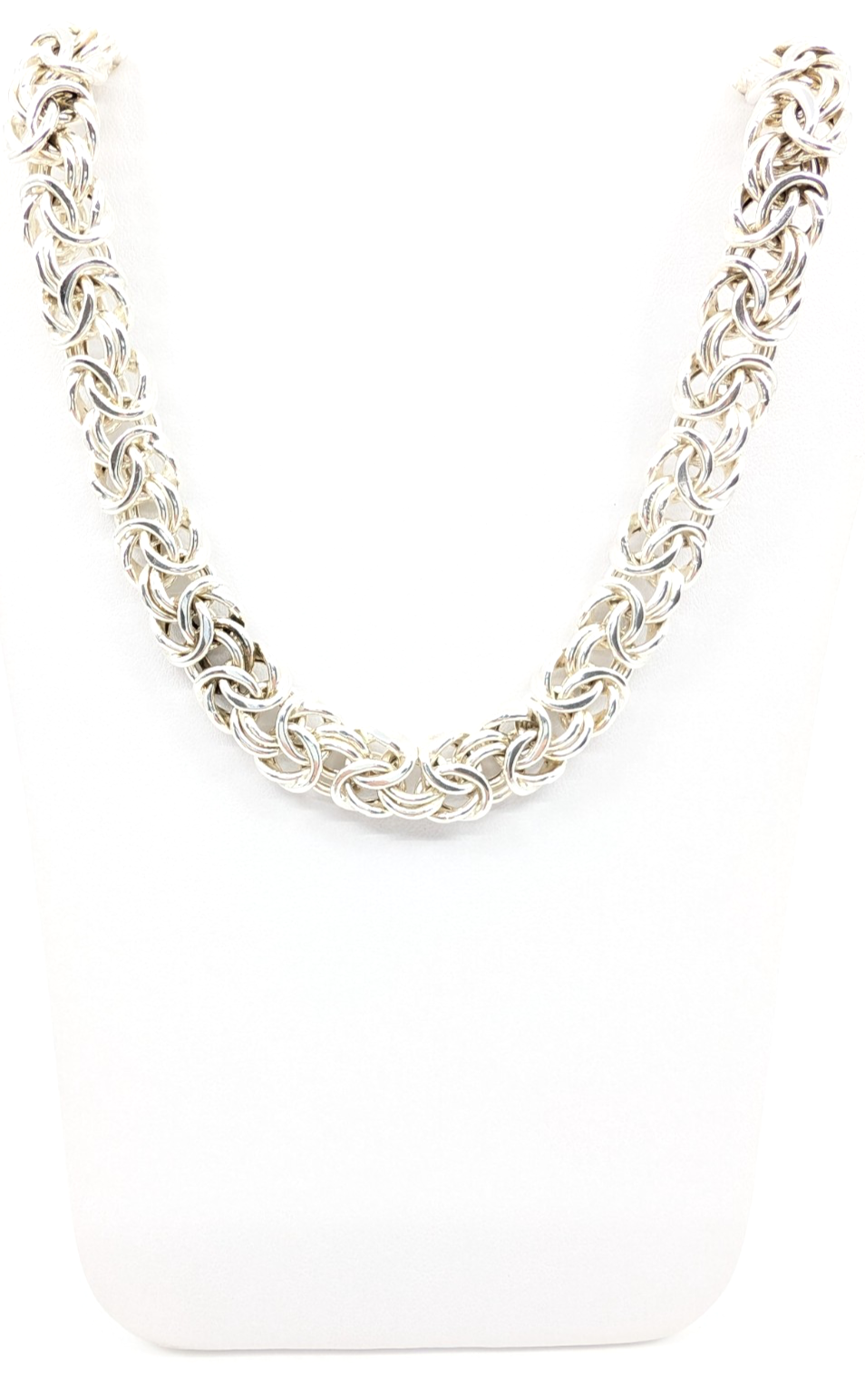 Sterling Silver 925 3/8" Necklace 18.5" Byzantine Necklace 12720 - Image 2