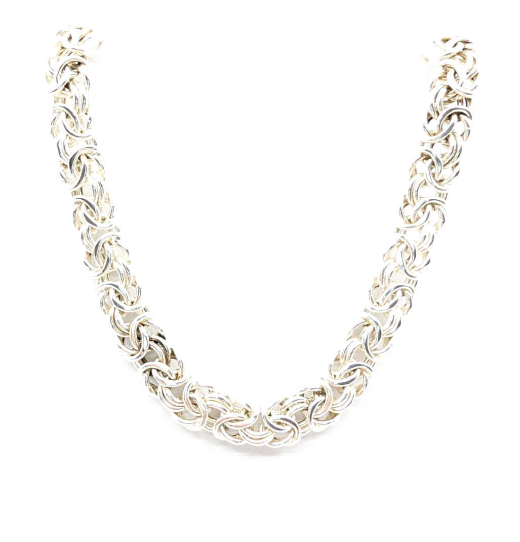 Sterling Silver 925 3/8" Necklace 18.5" Byzantine Necklace 12720 - Image 3
