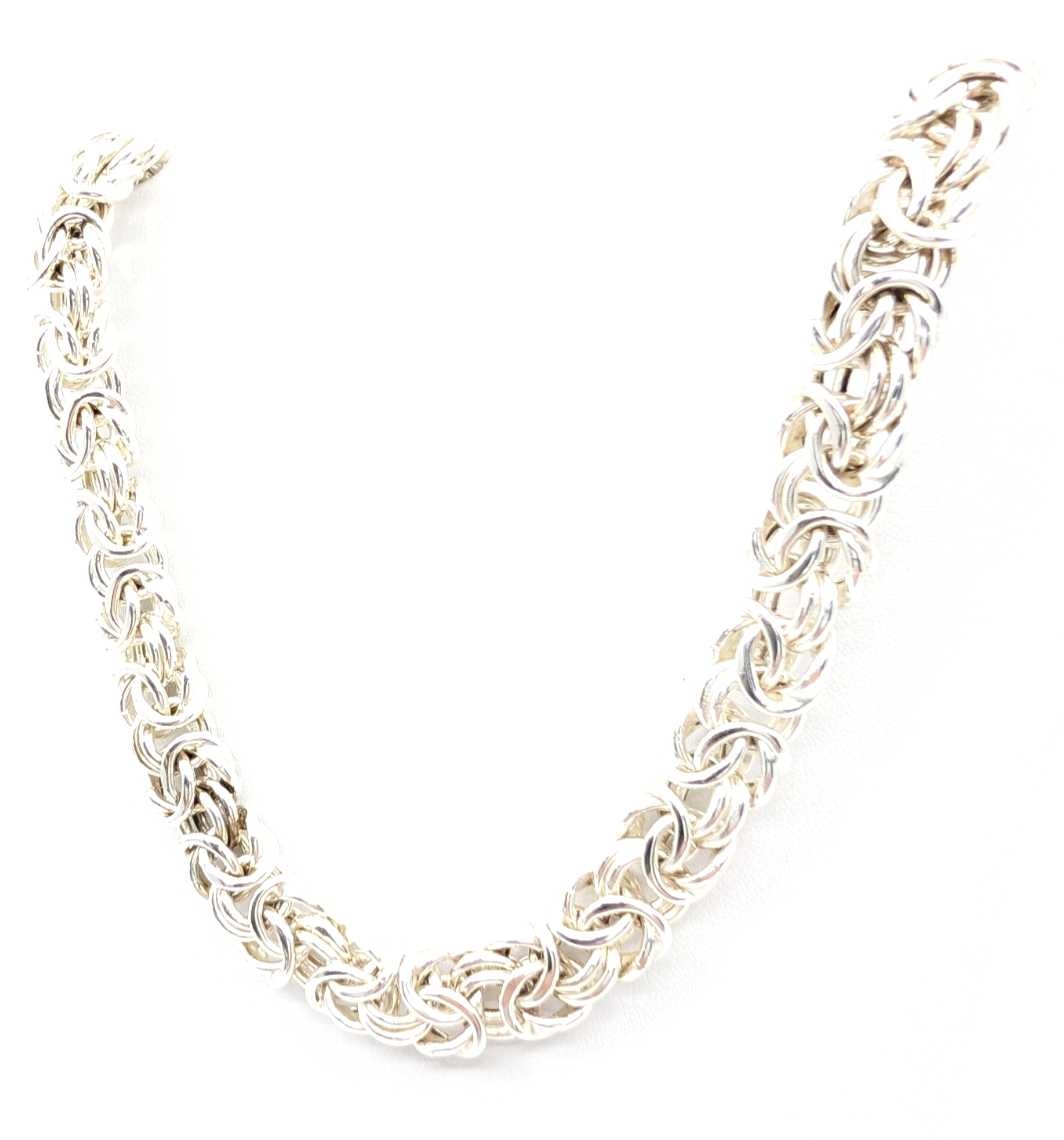Sterling Silver 925 3/8" Necklace 18.5" Byzantine Necklace 12720 - Image 4