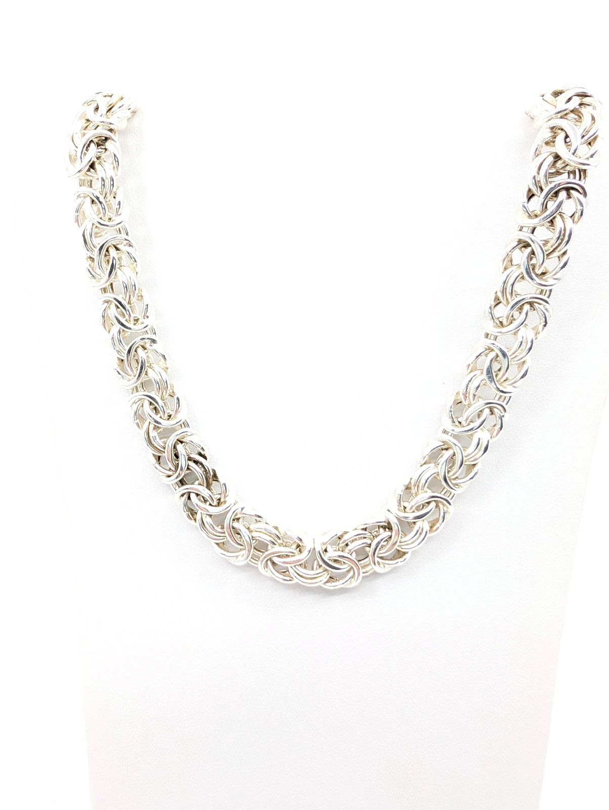 Sterling Silver 925 3/8" Necklace 18.5" Byzantine Necklace 12720 - Image 6