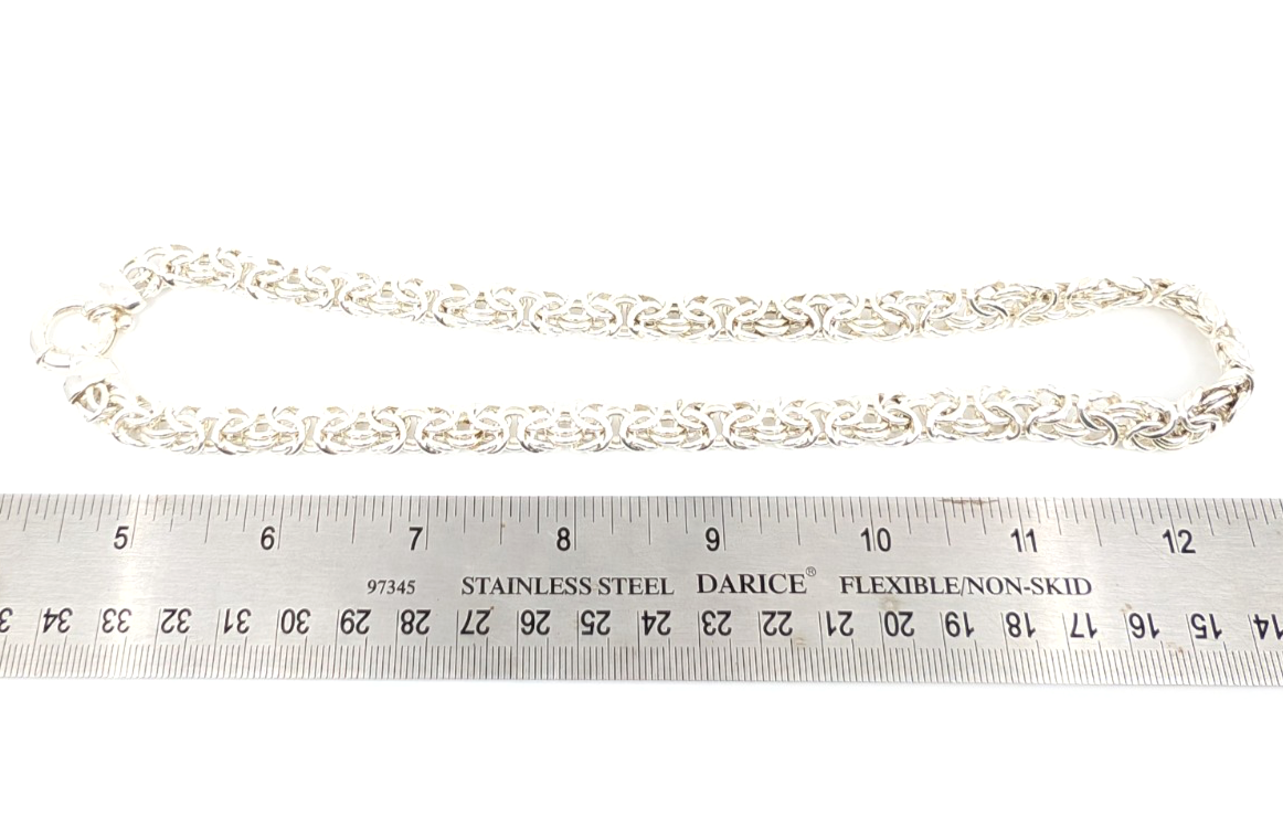 Sterling Silver 925 3/8" Necklace 18.5" Byzantine Necklace 12720 - Image 13