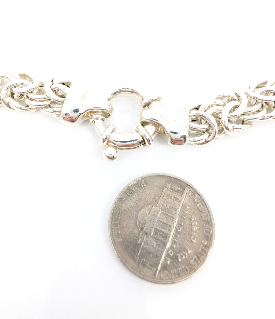 Sterling Silver 925 3/8" Necklace 18.5" Byzantine Necklace 12720 - Image 14