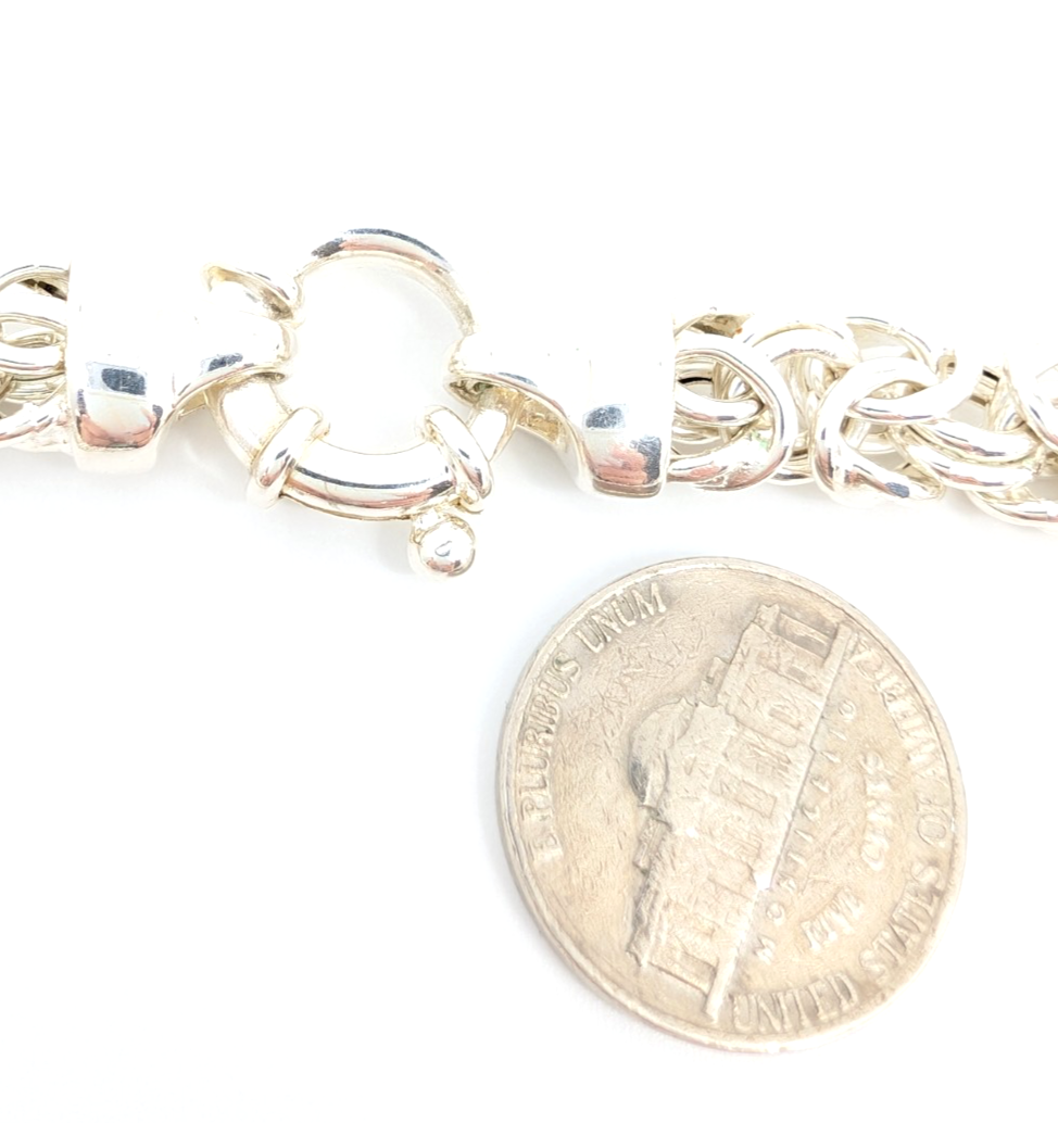 Sterling Silver 925 3/8" Necklace 18.5" Byzantine Necklace 12720 - Image 15