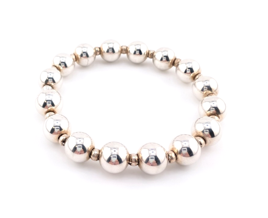 Sterling Silver 925 7.5" Bracelet Ball- Beads R1046- CRN13 - Image 3