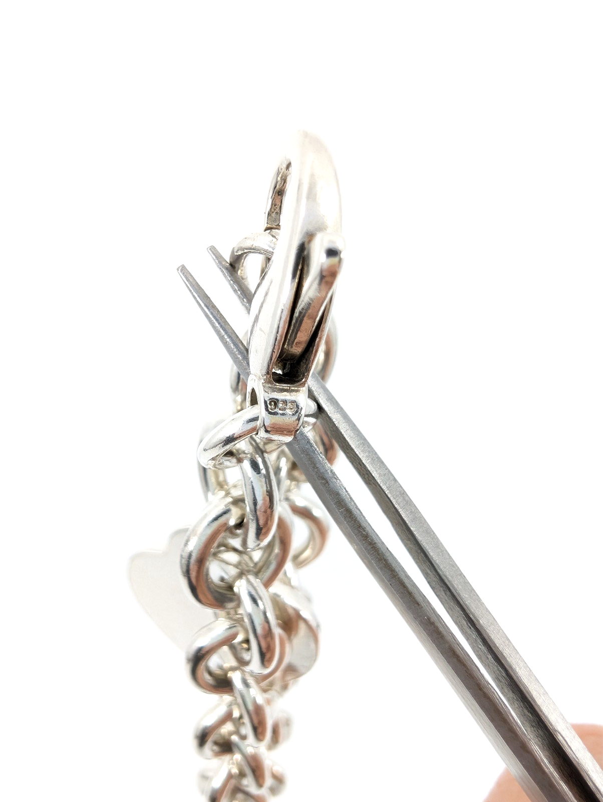 Sterling Silver 925 7.5" Bracelet Tiffany & Co Heart Tag Cable R609- OAK71 - Image 16