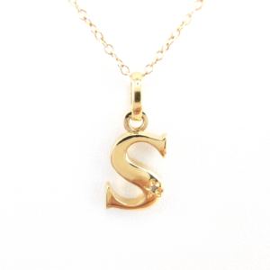Sterling Silver 925 18" Necklace Cable Inital Letter S R1043- CRN10