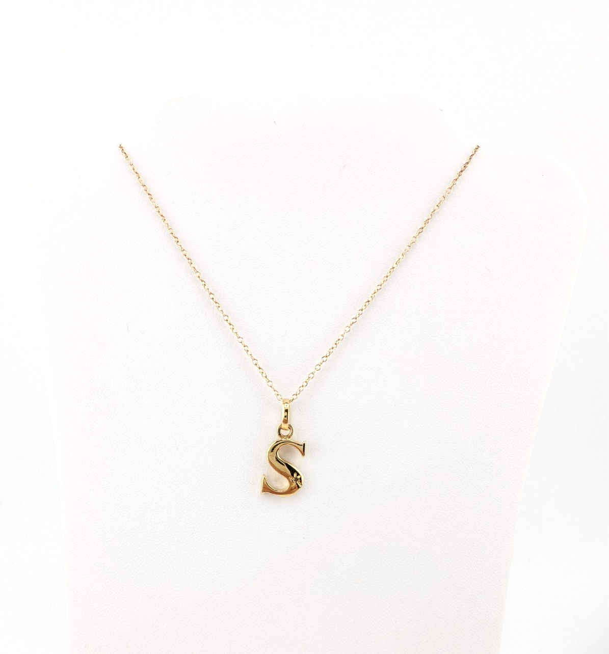 Sterling Silver 925 18" Necklace Cable Inital Letter S R1043- CRN10 - Image 6