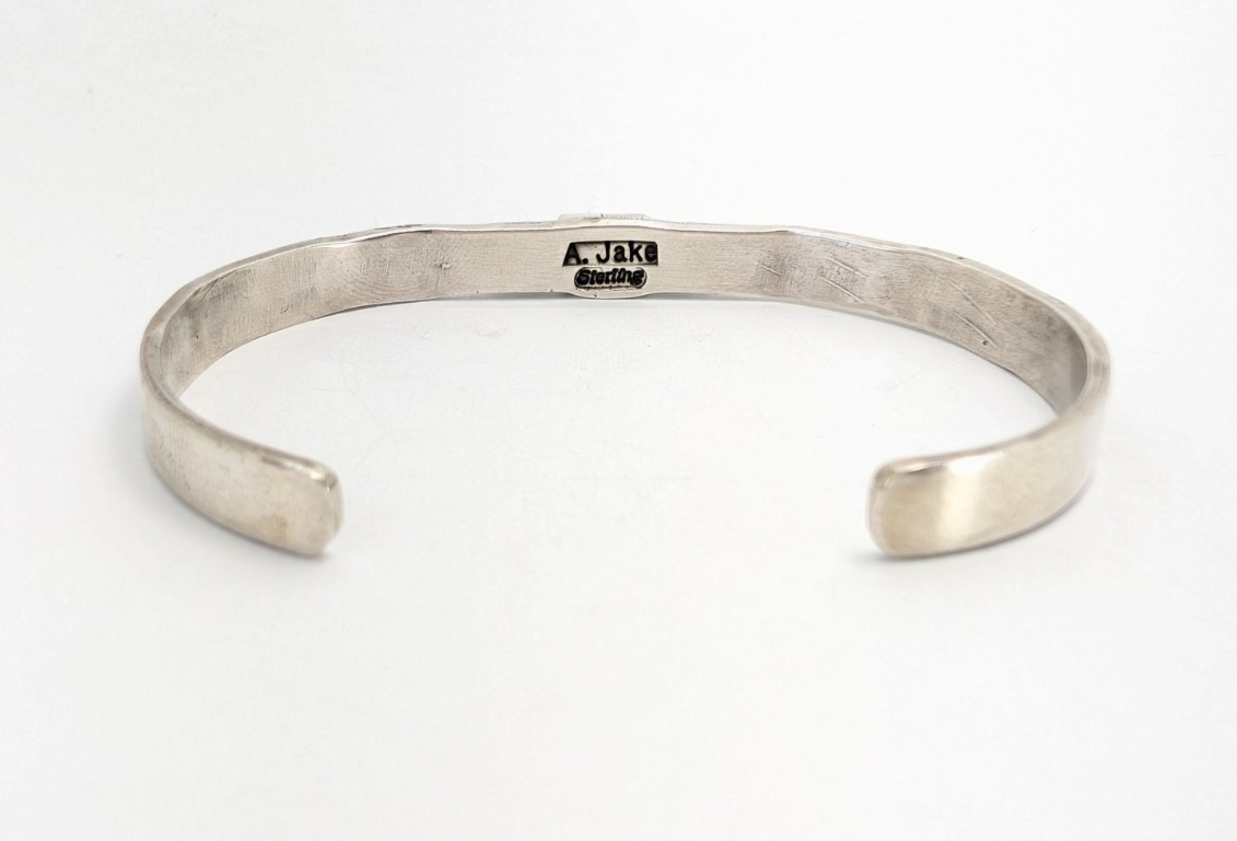 A. Jake Sterling Silver 925 Turquoise Stamped Cuff Bracelet 11326 - Image 4