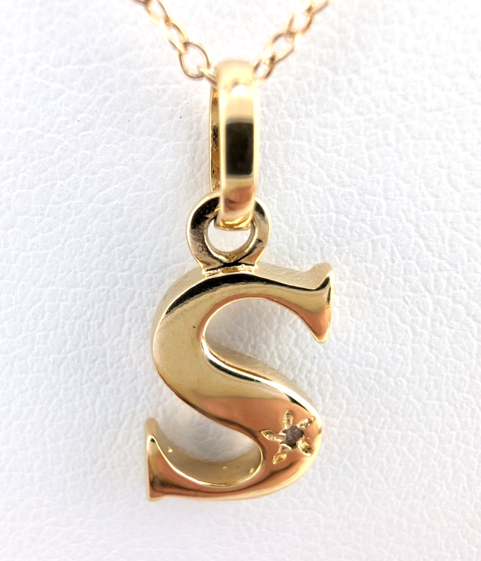 Sterling Silver 925 18" Necklace Cable Inital Letter S R1043- CRN10 - Image 11