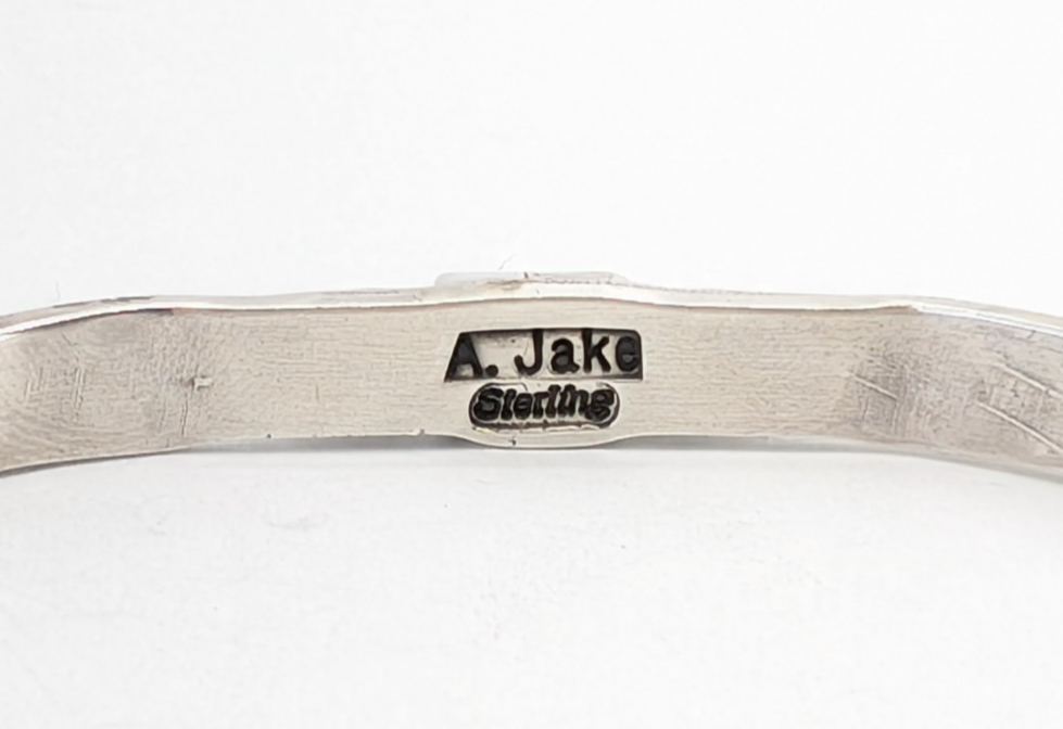 A. Jake Sterling Silver 925 Turquoise Stamped Cuff Bracelet 11326 - Image 5