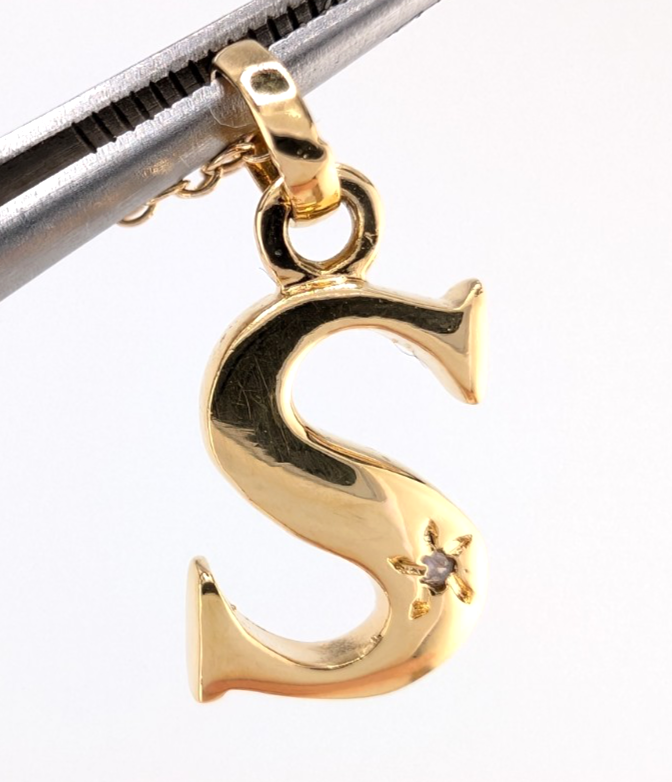Sterling Silver 925 18" Necklace Cable Inital Letter S R1043- CRN10 - Image 15