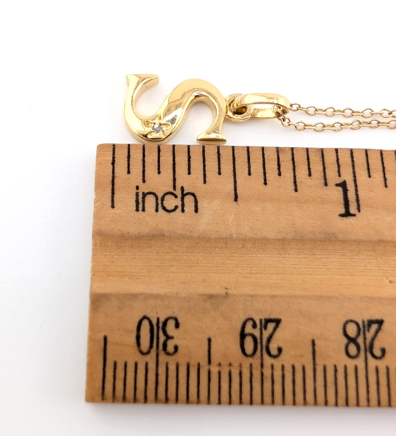Sterling Silver 925 18" Necklace Cable Inital Letter S R1043- CRN10 - Image 21