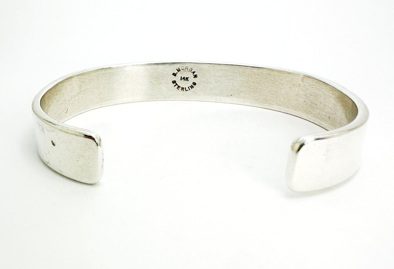 S Morgan Sterling Silver 925 Silver 14K Gold accent Cuff 7" Bracelet 10293 - Image 5