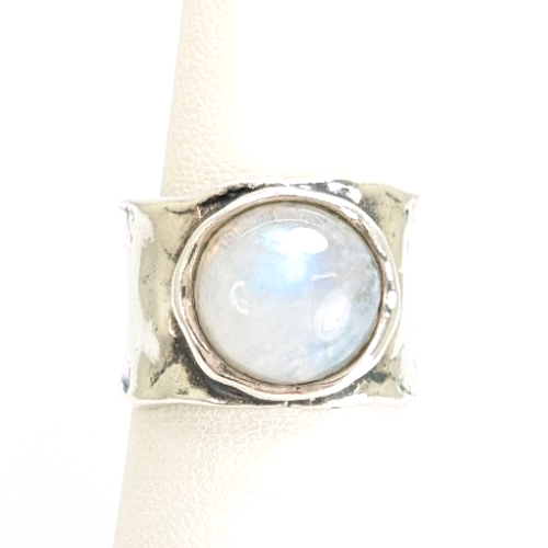 Sterling Silver 925 5.5 Ring Moonstone Band Ring R597-FOX1516