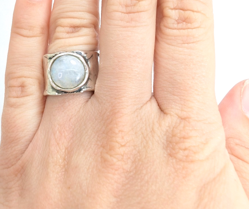 Sterling Silver 925 5.5 Ring Moonstone Band Ring R597-FOX1516 - Image 6