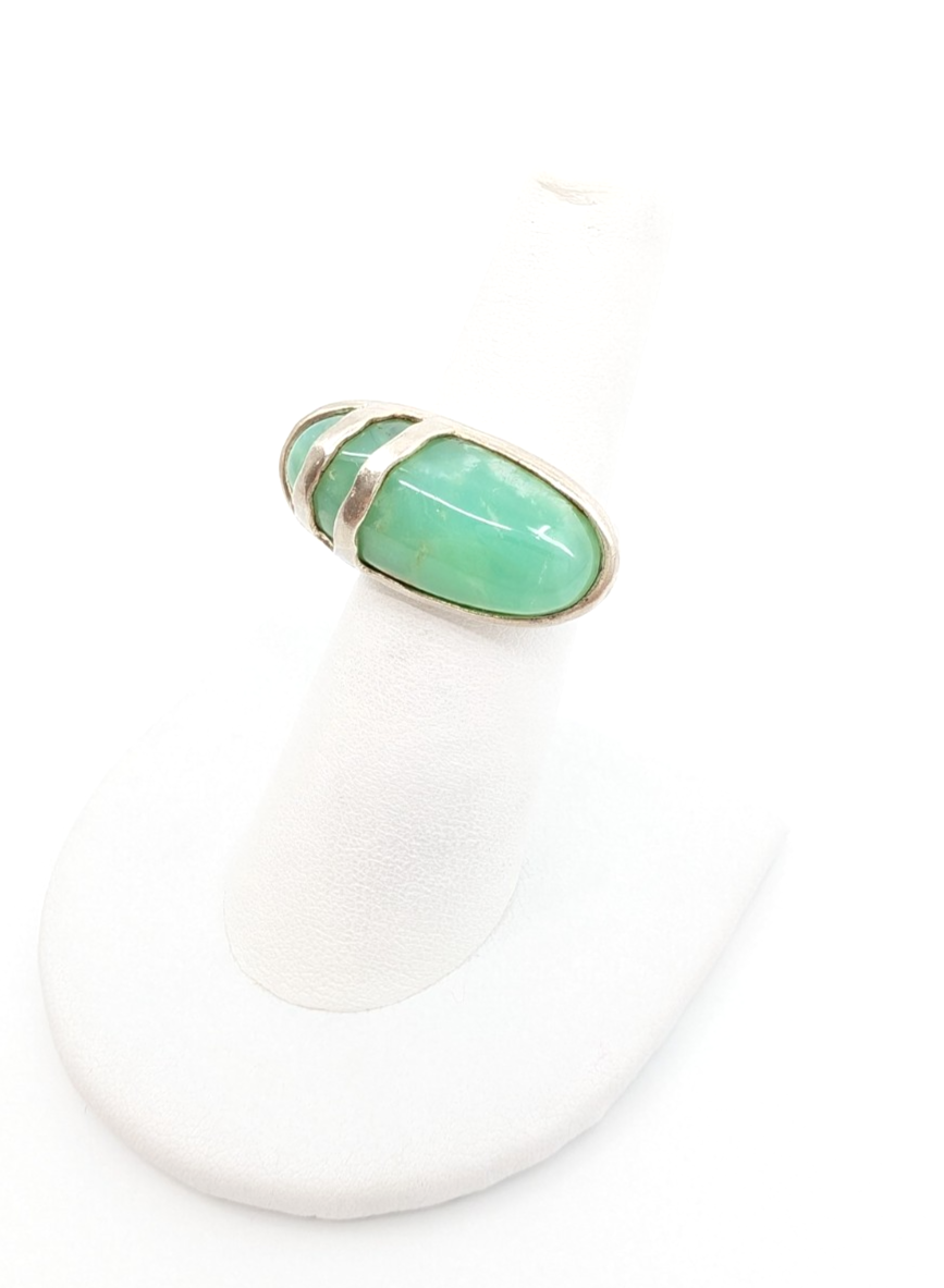 Sterling Silver 925 6 Ring large oval bezel set gem 13105 - Image 3