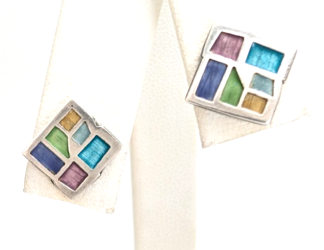 Sterling Silver 925 Earrings Wright Mosaic Earrings 12220