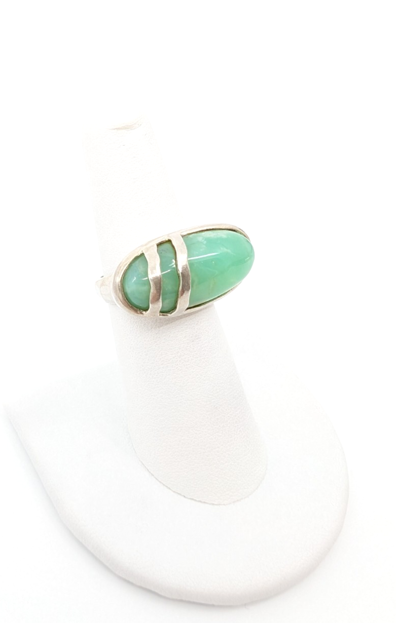 Sterling Silver 925 6 Ring large oval bezel set gem 13105 - Image 4
