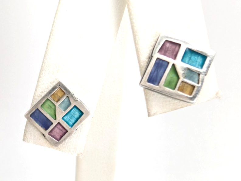 Sterling Silver 925 Earrings Wright Mosaic Earrings 12220 - Image 2