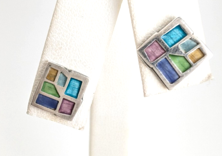Sterling Silver 925 Earrings Wright Mosaic Earrings 12220 - Image 3