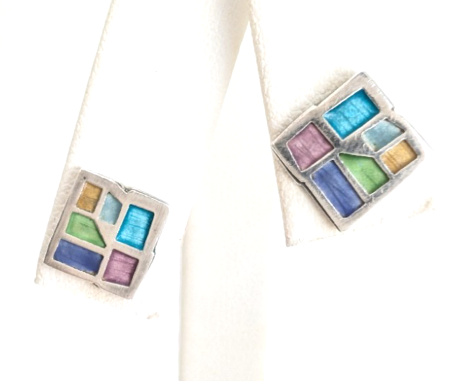 Sterling Silver 925 Earrings Wright Mosaic Earrings 12220 - Image 4