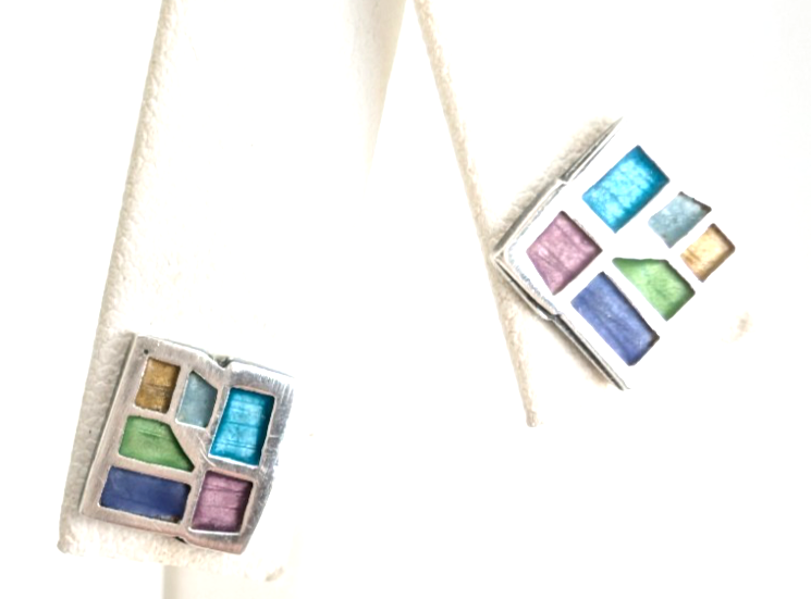 Sterling Silver 925 Earrings Wright Mosaic Earrings 12220 - Image 5