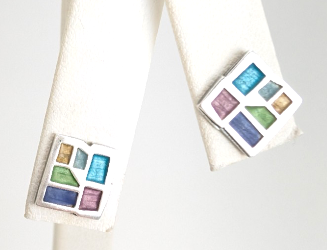 Sterling Silver 925 Earrings Wright Mosaic Earrings 12220 - Image 6