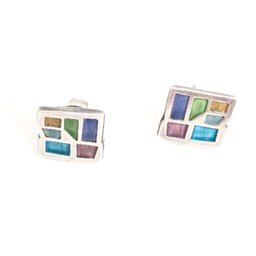 Sterling Silver 925 Earrings Wright Mosaic Earrings 12220 - Image 7