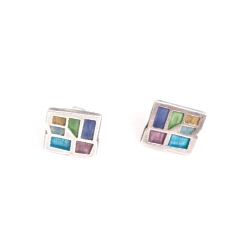 Sterling Silver 925 Earrings Wright Mosaic Earrings 12220 - Image 8