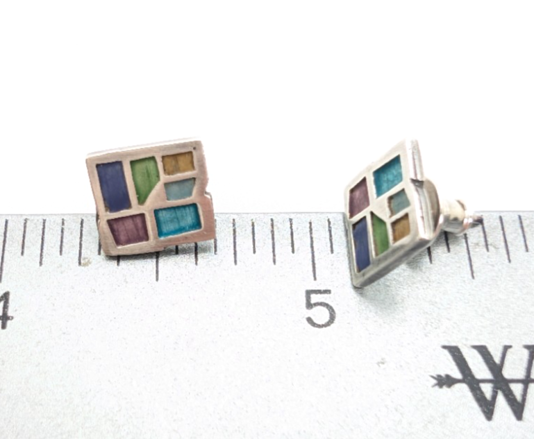 Sterling Silver 925 Earrings Wright Mosaic Earrings 12220 - Image 13
