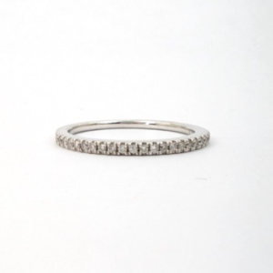 14K White Gold .16ctw Diamond Stackable Wedding Band Ring 10627