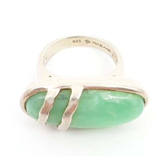 Sterling Silver 925 6 Ring large oval bezel set gem 13105 - Image 6