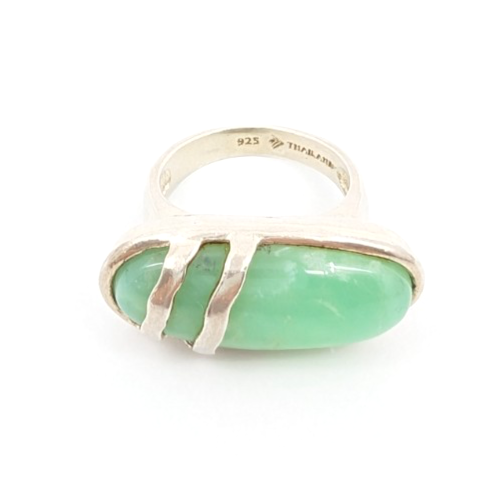 Sterling Silver 925 6 Ring large oval bezel set gem 13105 - Image 7