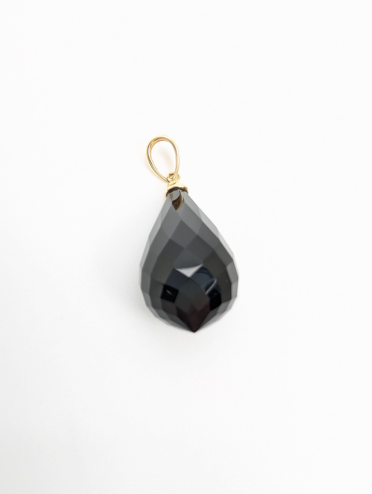 14K Gold 1.5" Pendant Onyx Pendant P977- OAK381 - Image 3