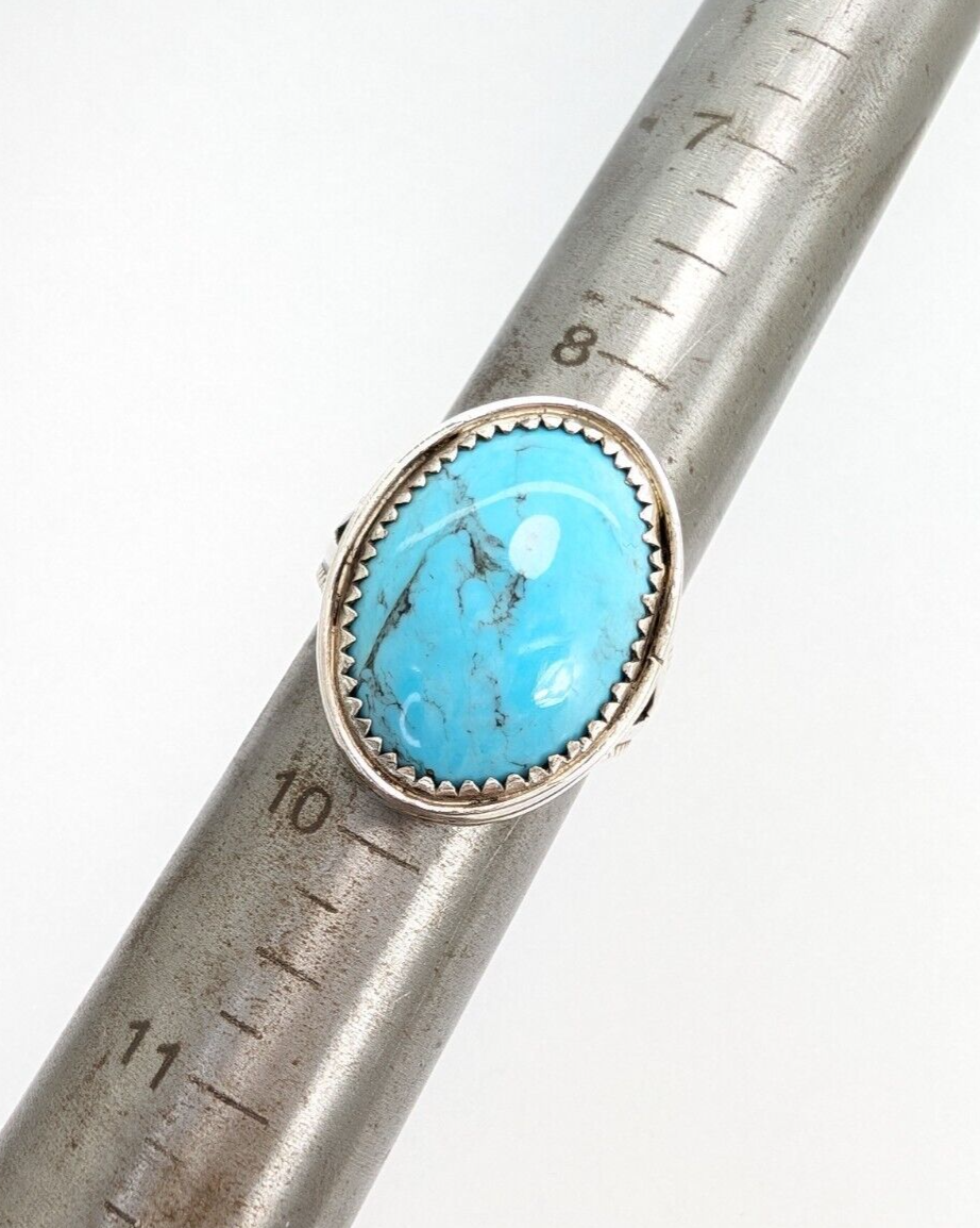 Signed RSM Sterling Silver 925 Native American Turquoise Ring O751 - Image 10