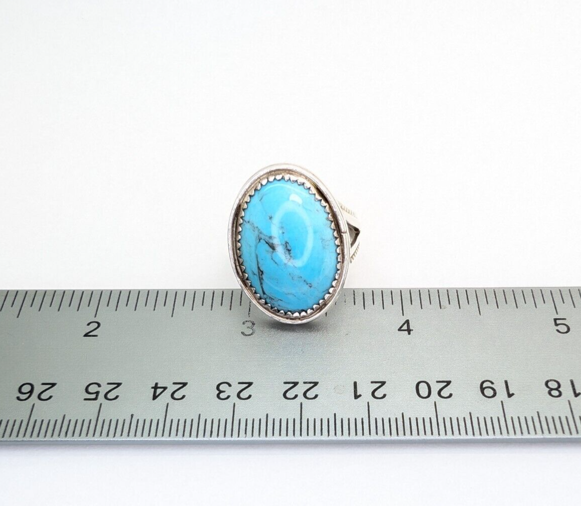 Signed RSM Sterling Silver 925 Native American Turquoise Ring O751 - Image 12